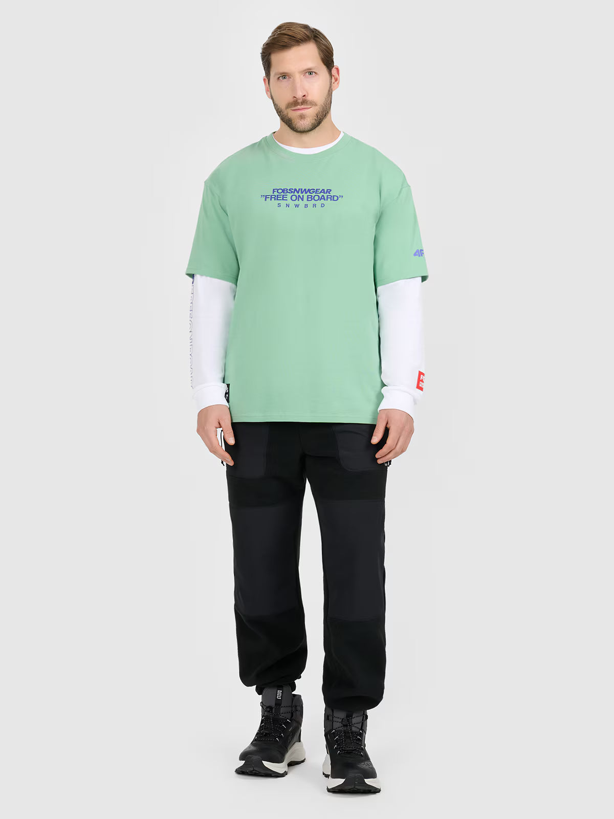 T-shirt loose z nadrukiem męski