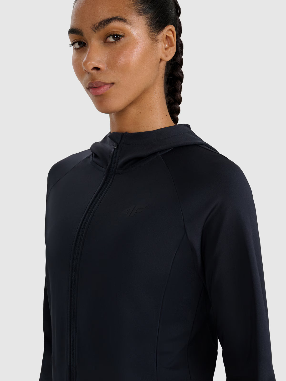 Bluza treningowa slim z kapturem damska