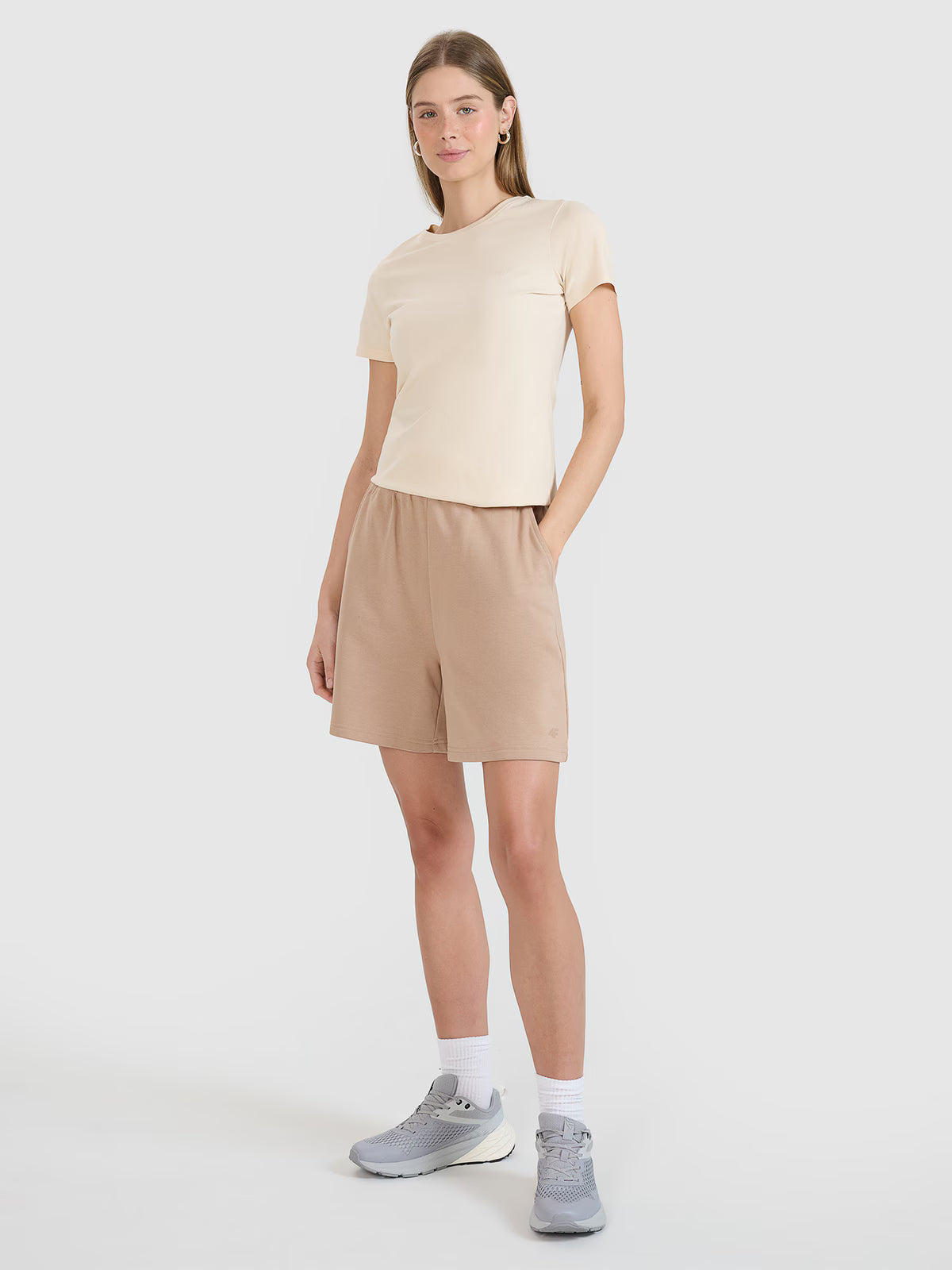 T-shirt slim gładki damski