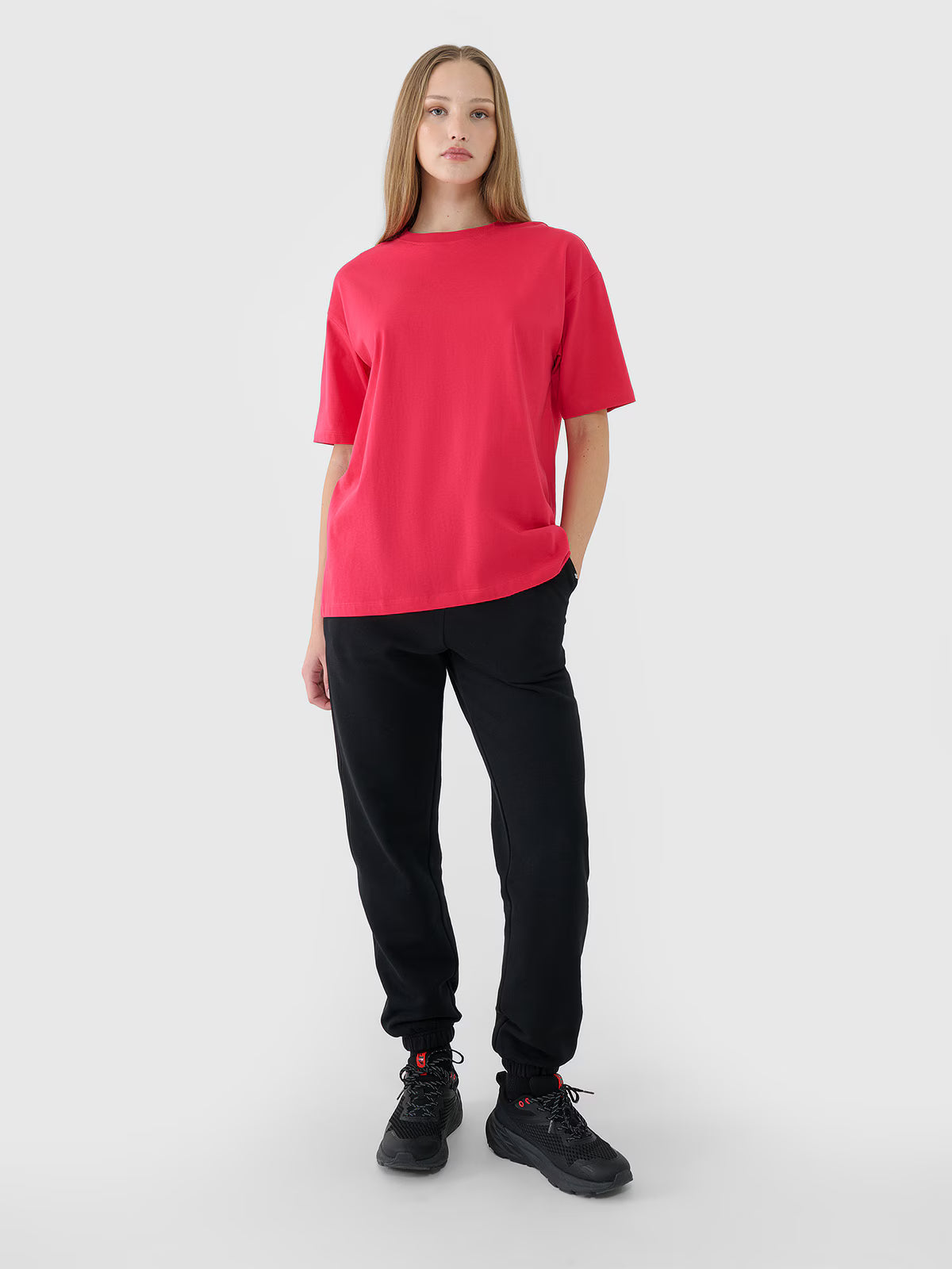 T-shirt oversize gładki damski