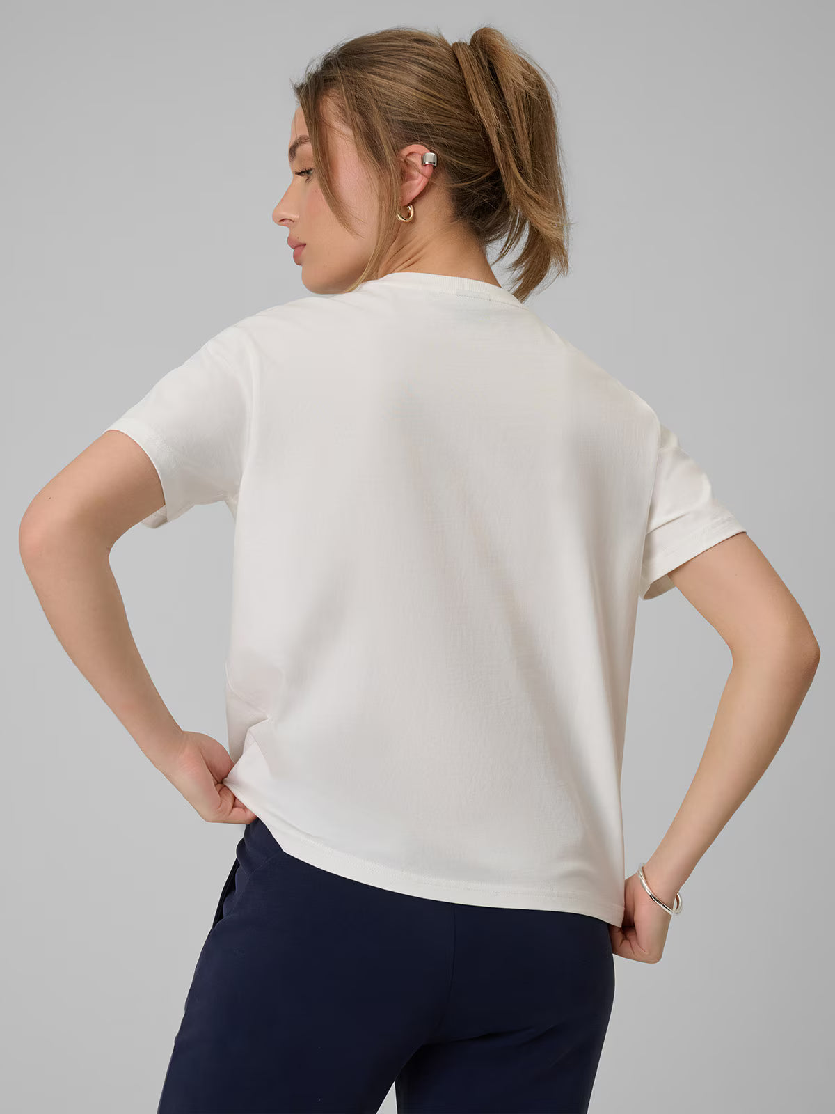 T-shirt boxy z nadrukiem damski