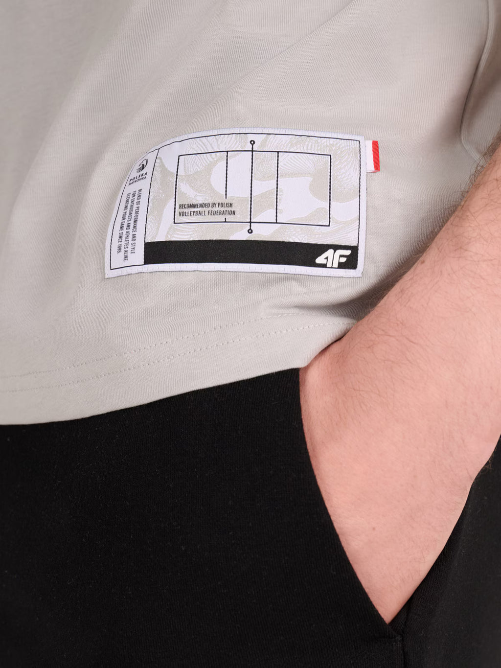 T-shirt regular z nadrukiem siatkarskim męski
