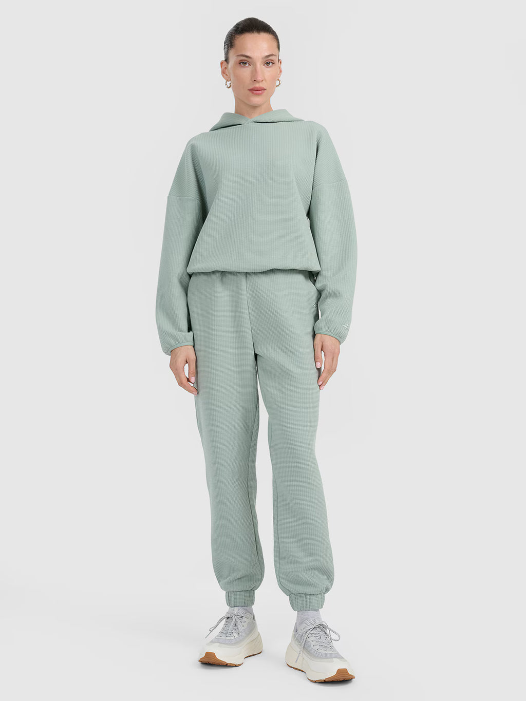 Bluza dresowa z waflowej dzianiny damska