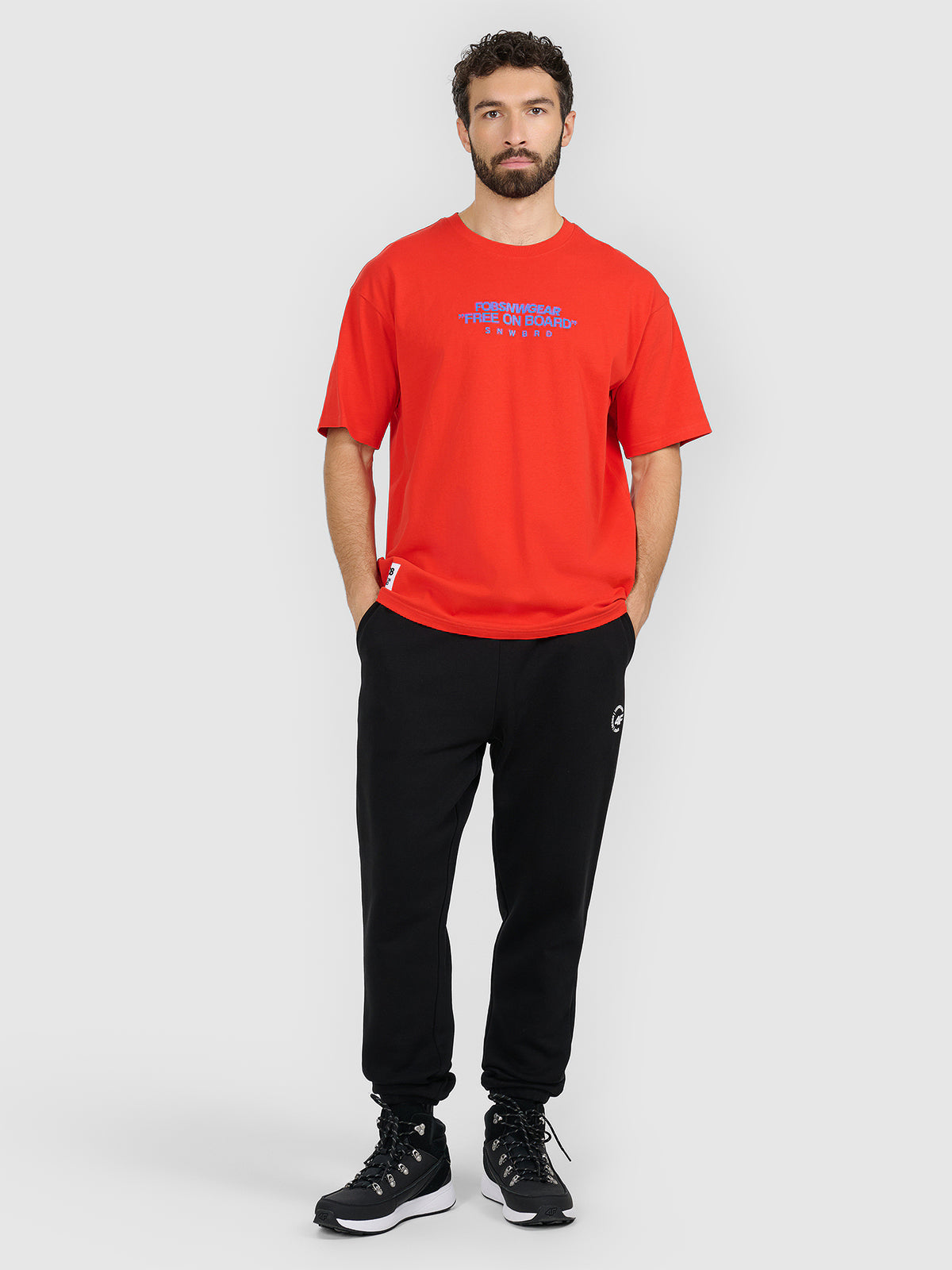 T-shirt loose z nadrukiem męski