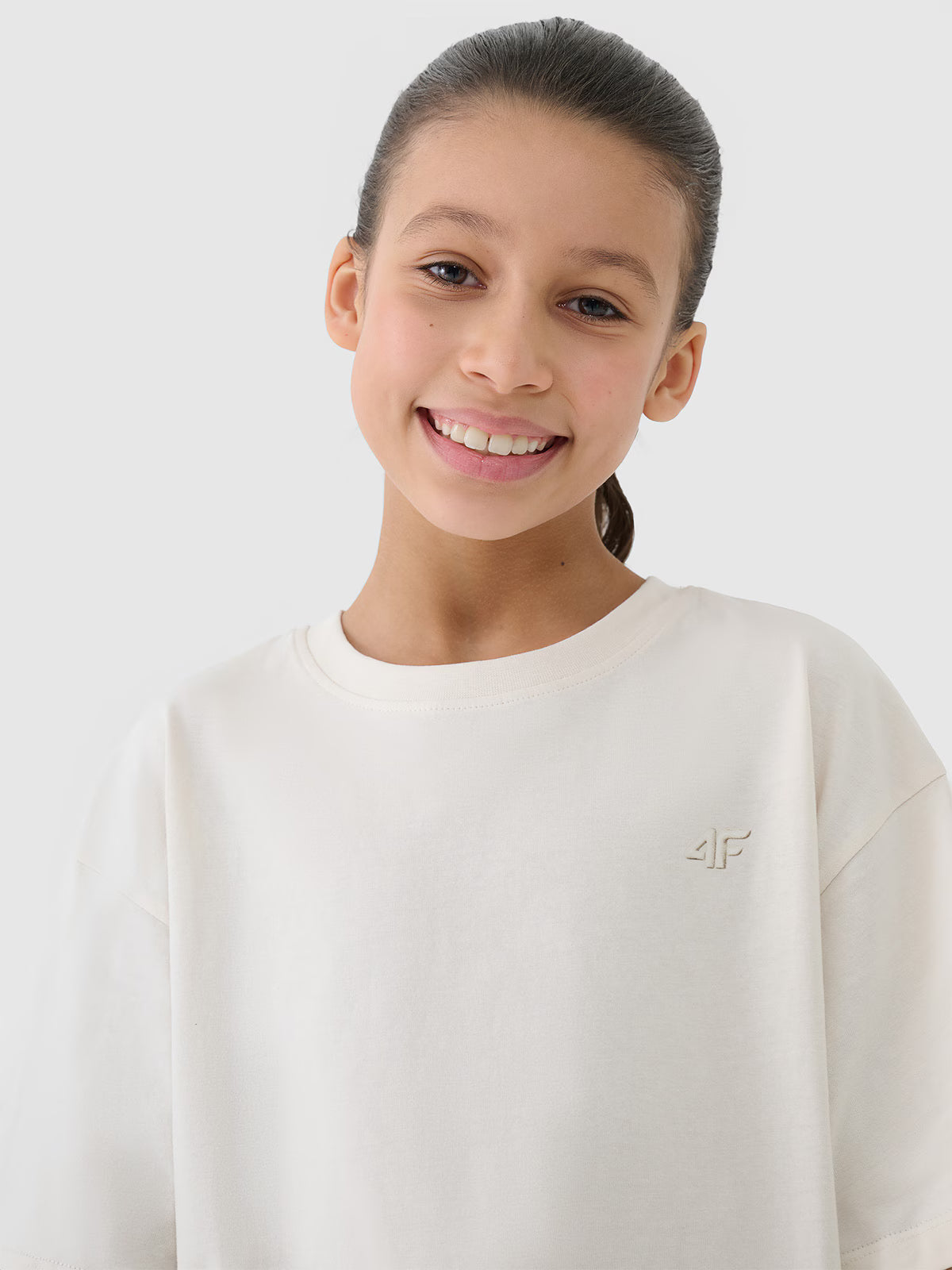 T-shirt oversize gładki dziewczęcy