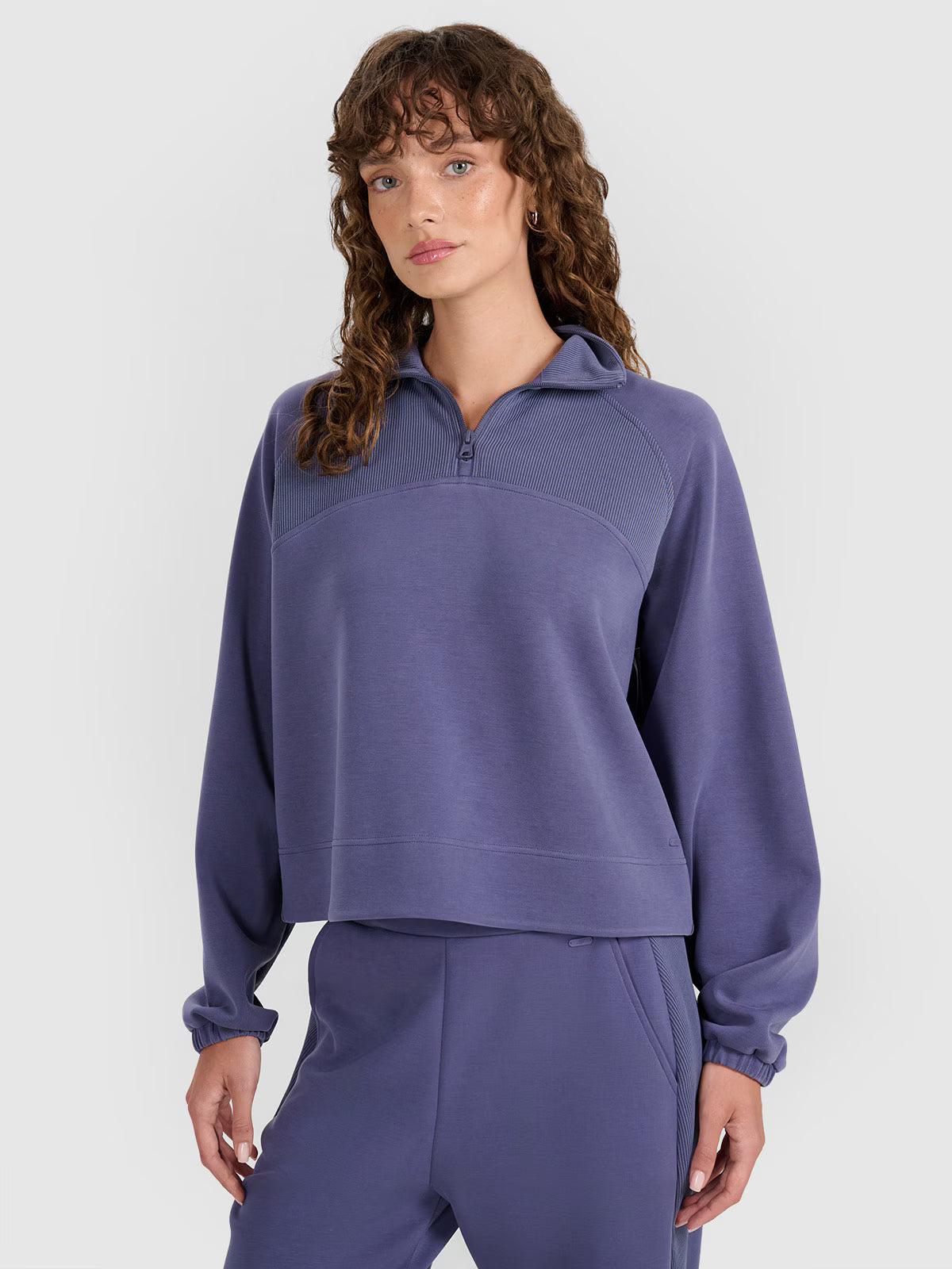 Bluza dresowa nierozpinana z modalem damska