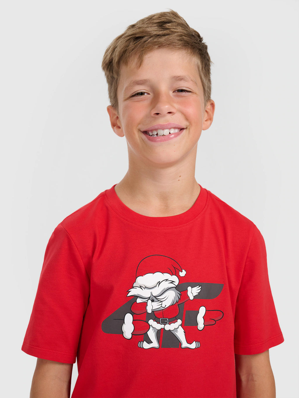T-shirt regular z nadrukiem świątecznym chłopięcy