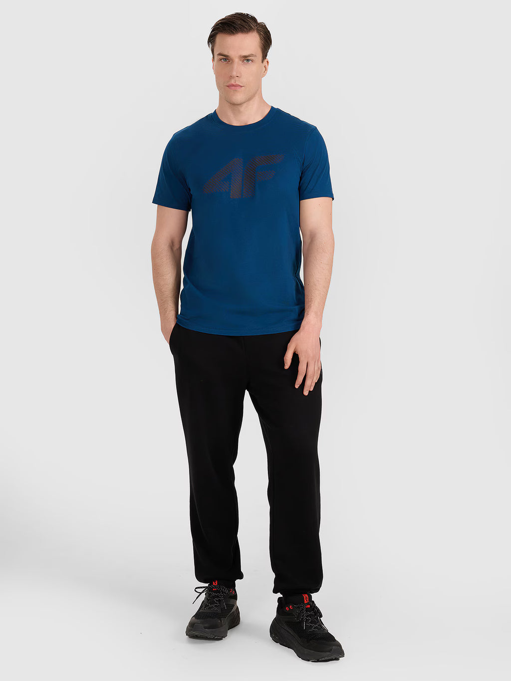 T-shirt regular z nadrukiem męski