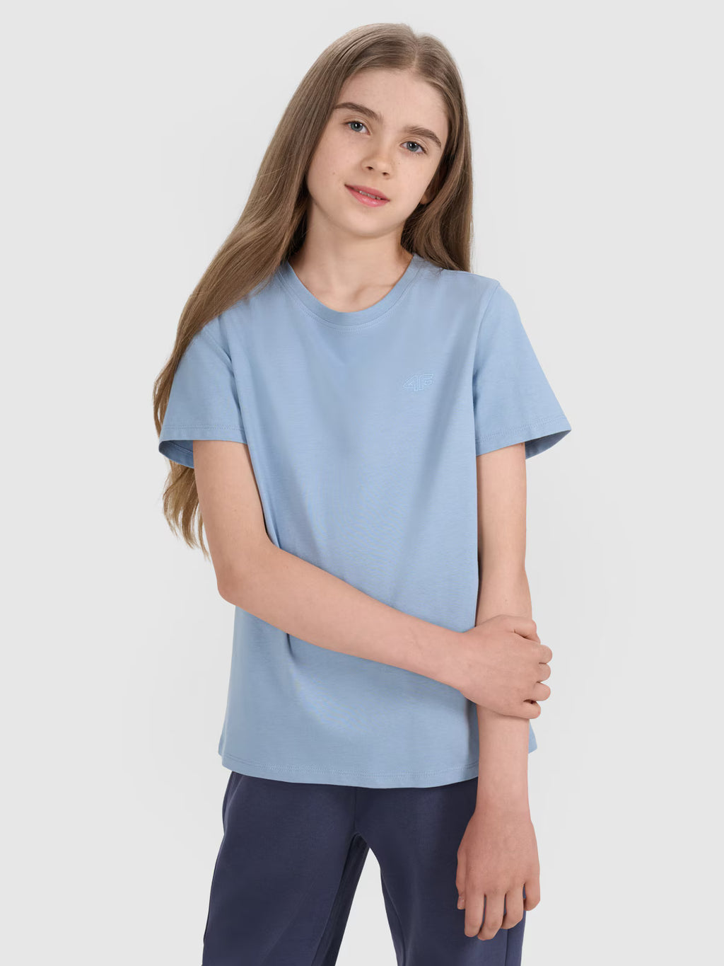 T-shirt regular gładki dziewczęcy