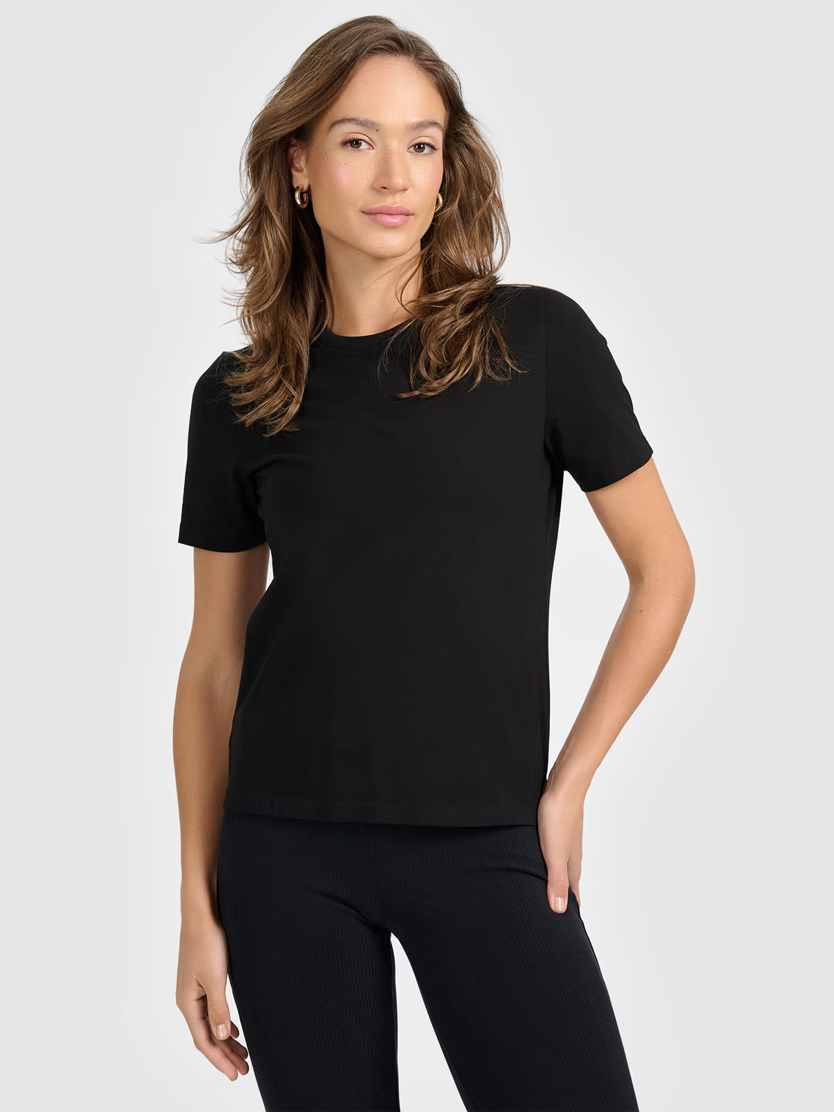 T-shirt regular gładki damski