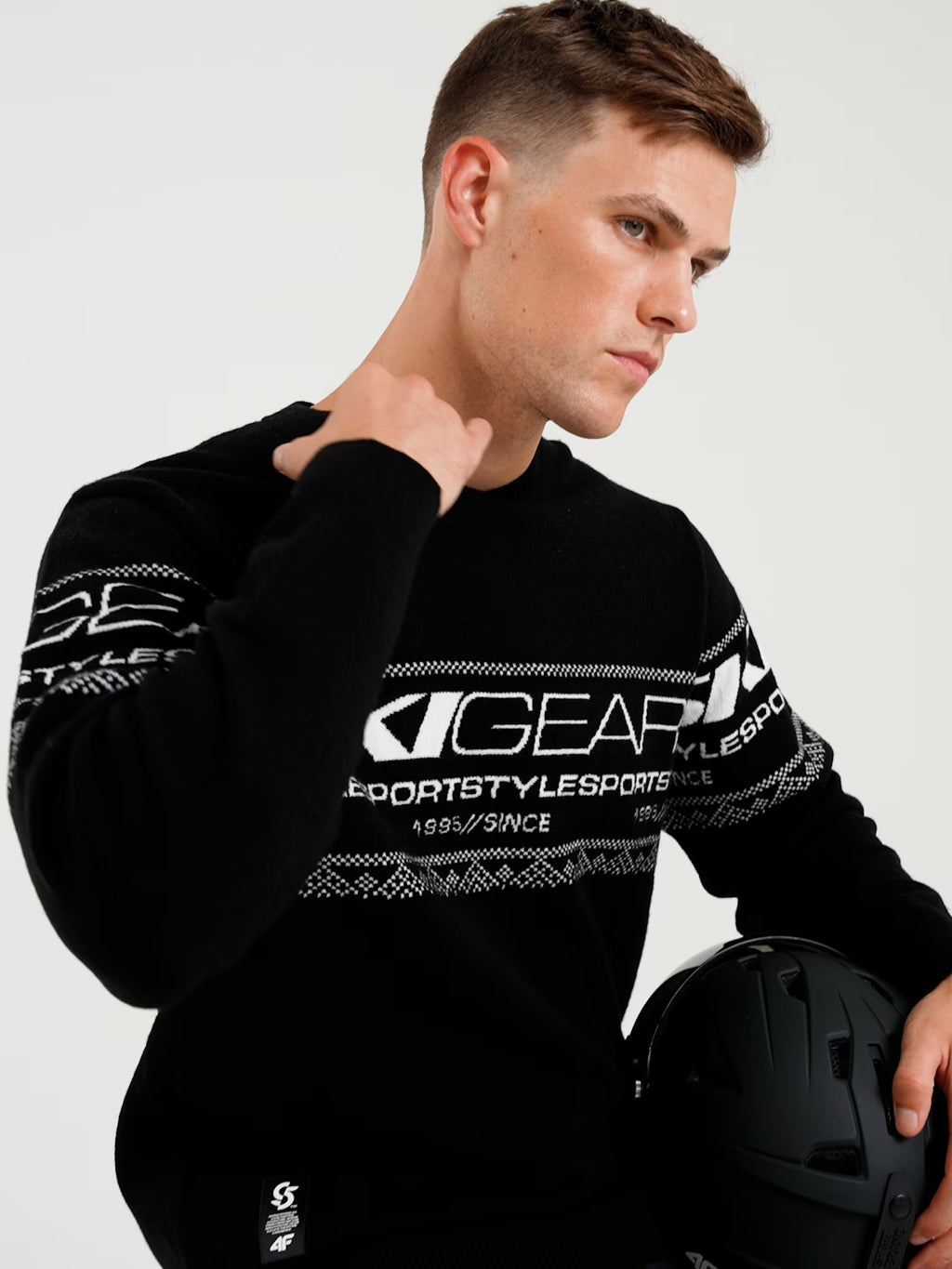Sweter regular z wełną męski
