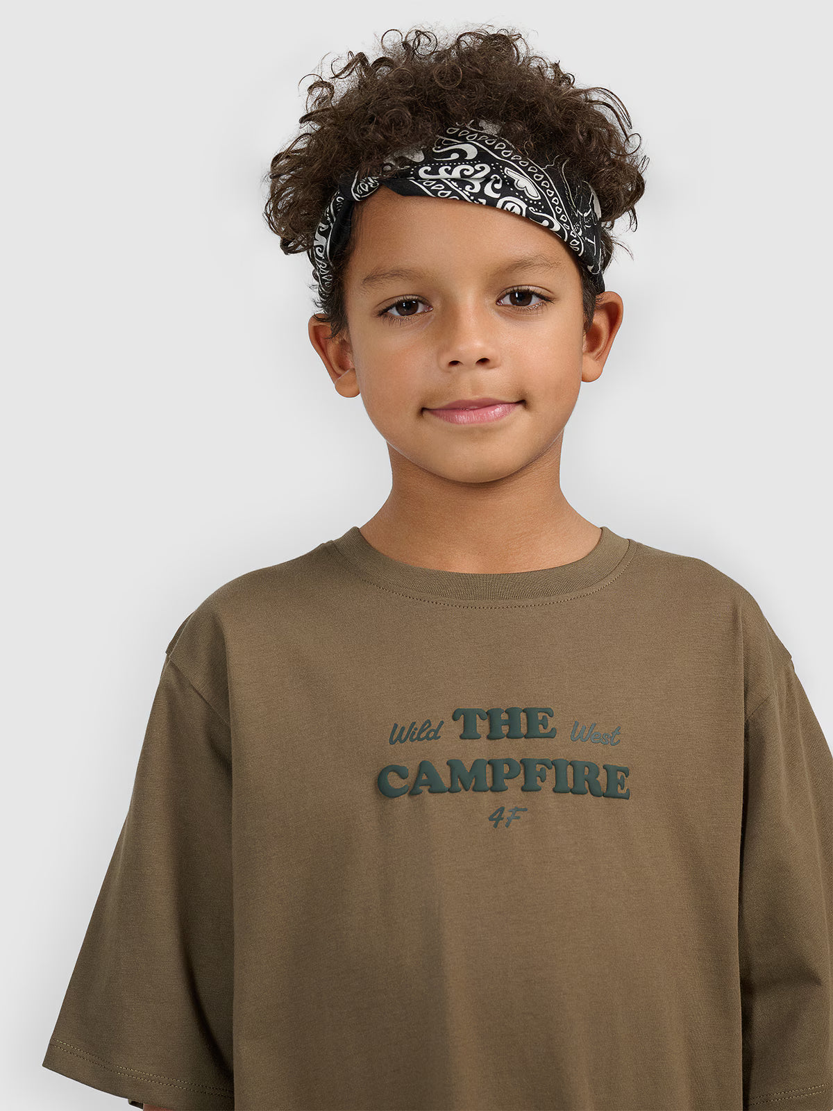 T-shirt loose z nadrukiem chłopięcy