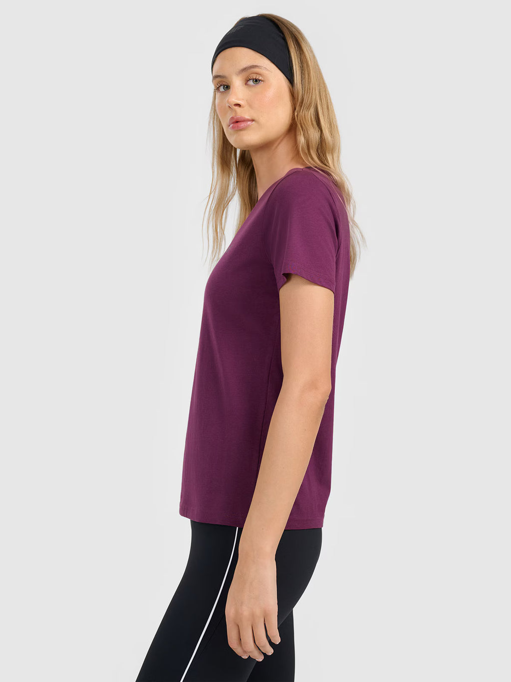 T-shirt regular gładki damski