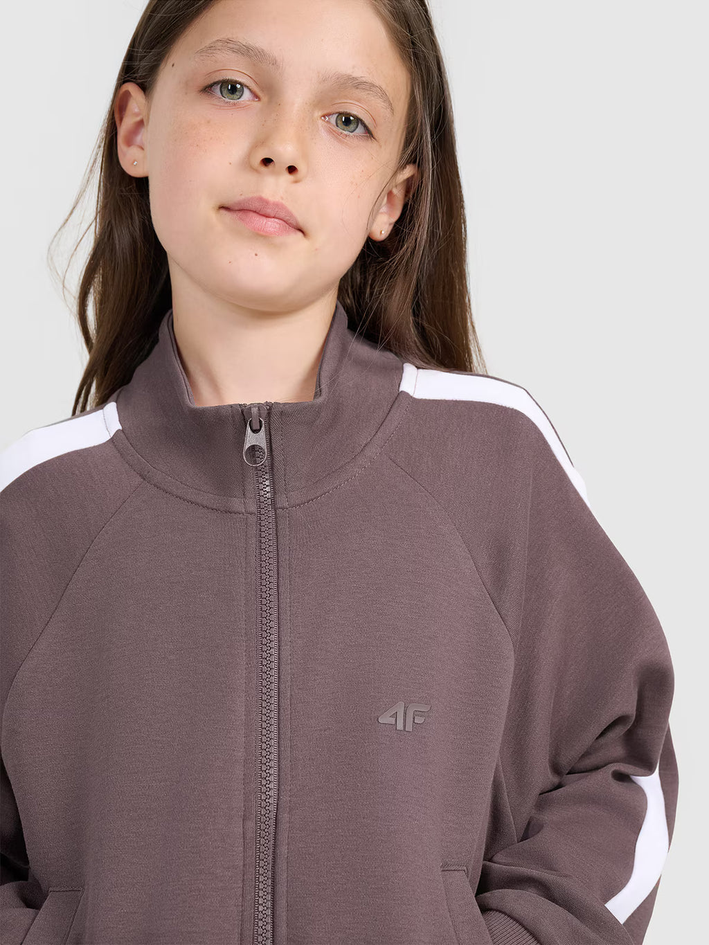 Bluza dresowa rozpinana bez kaptura dziewczęca