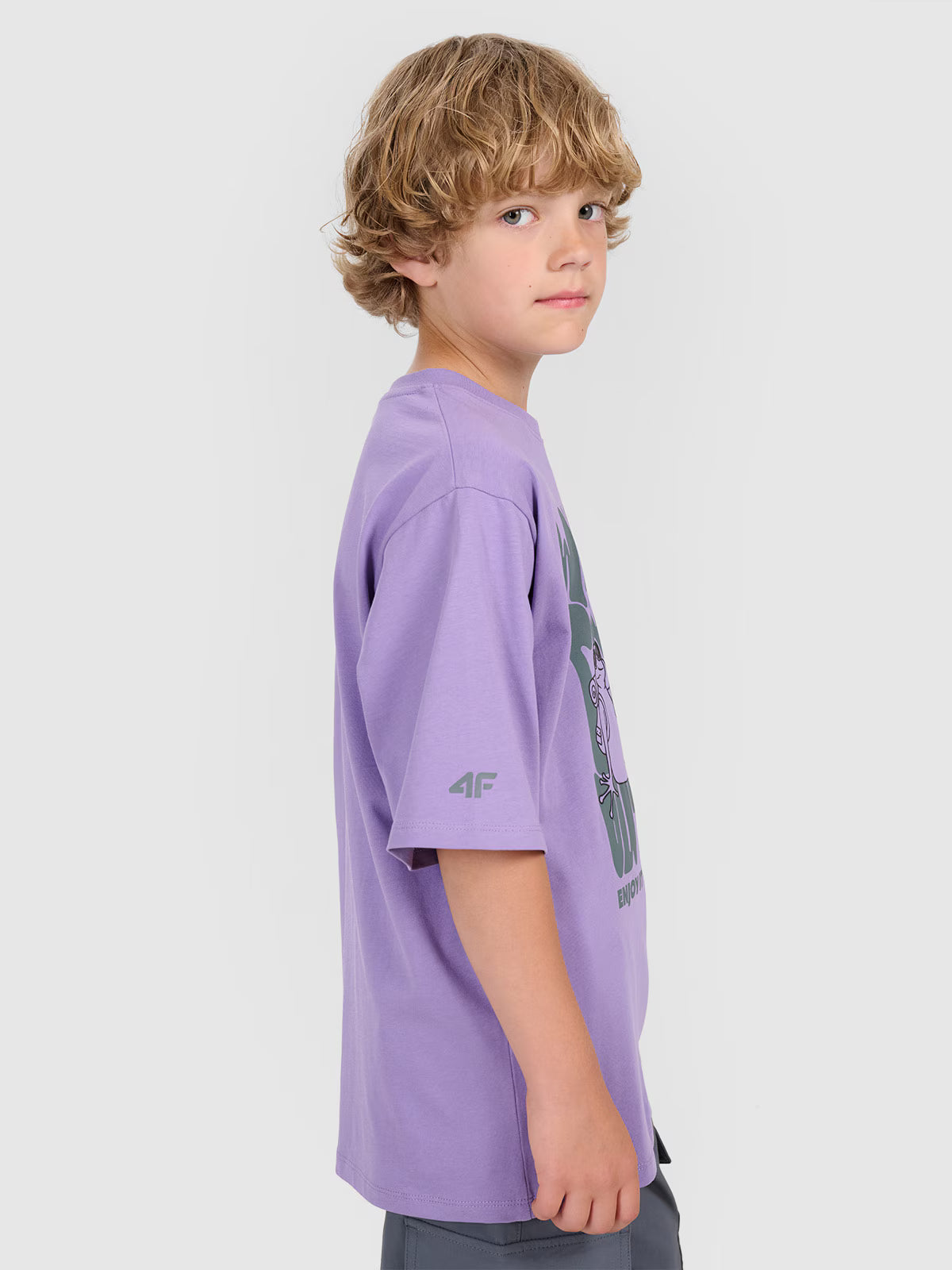 T-shirt oversize z nadrukiem chłopięcy
