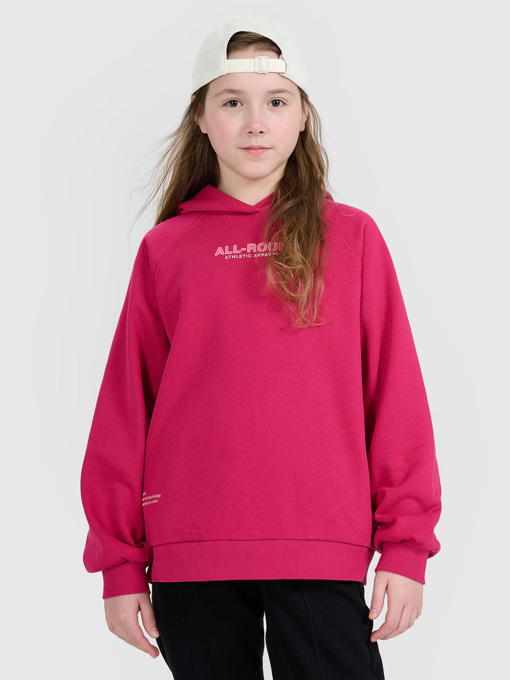 Bluza dresowa nierozpinana z kapturem dziewczęca