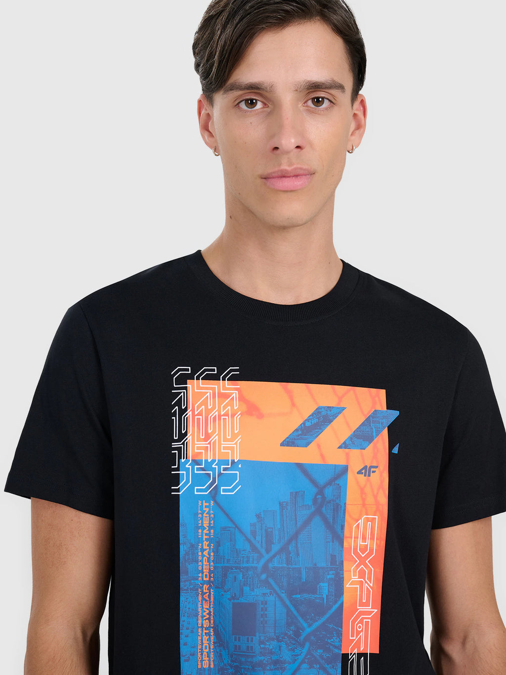 T-shirt regular z nadrukiem męski
