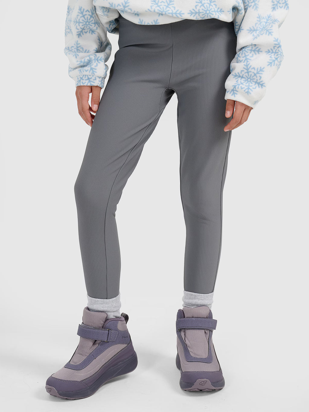 Legginsy z prążkowanej dzianiny dziewczęce