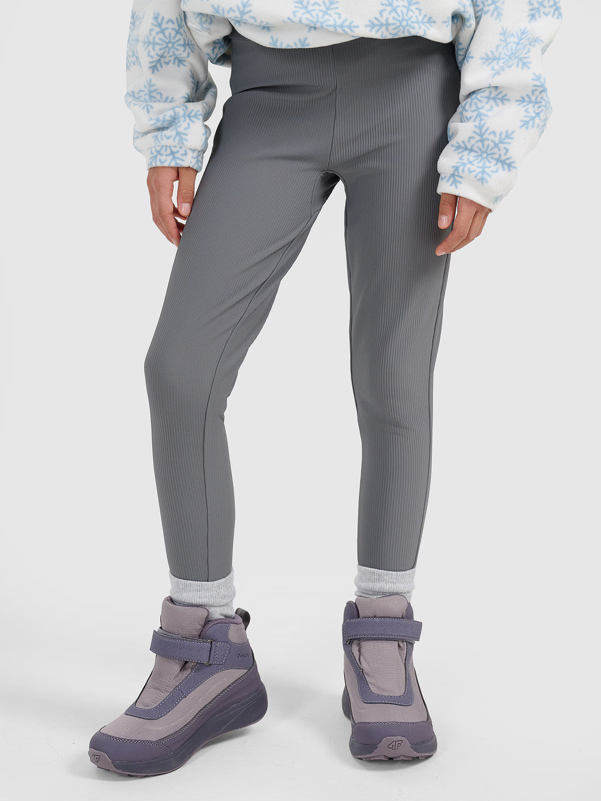Legginsy z prążkowanej dzianiny dziewczęce