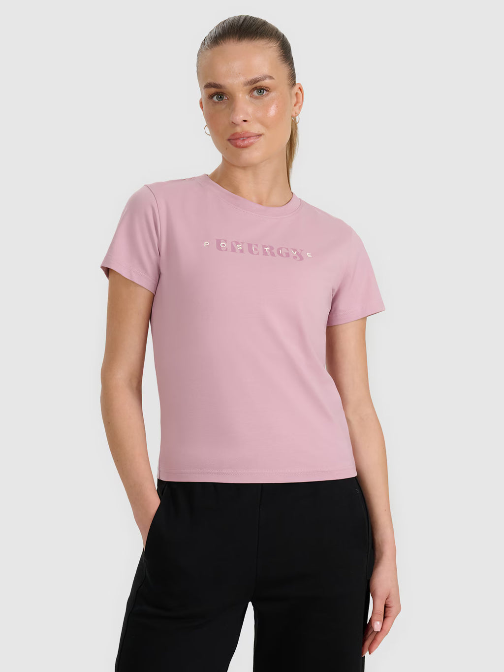 T-shirt slim z nadrukiem damski
