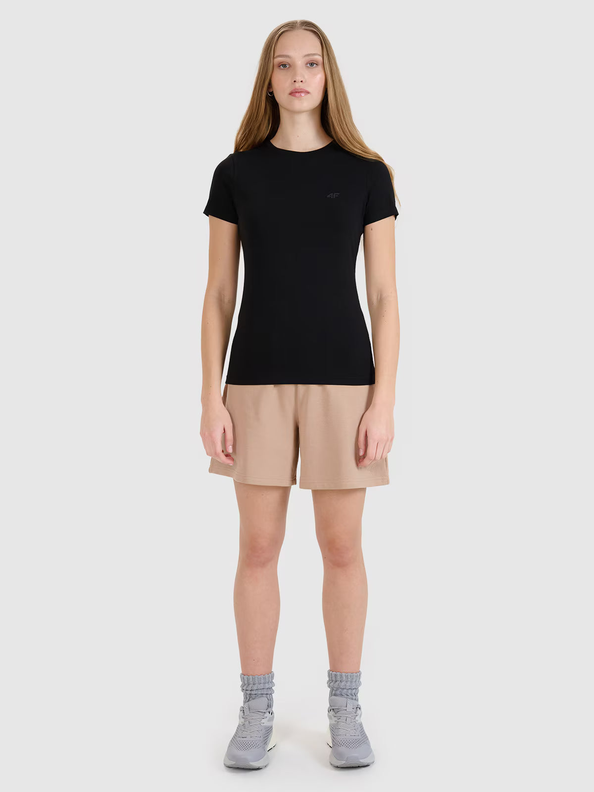 T-shirt slim gładki damski (2-pack)