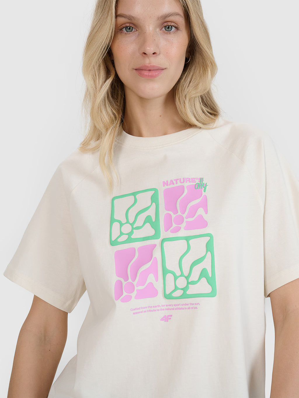 T-shirt oversize z nadrukiem damski