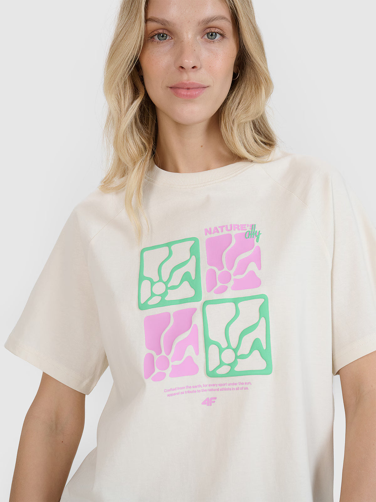 T-shirt oversize z nadrukiem damski