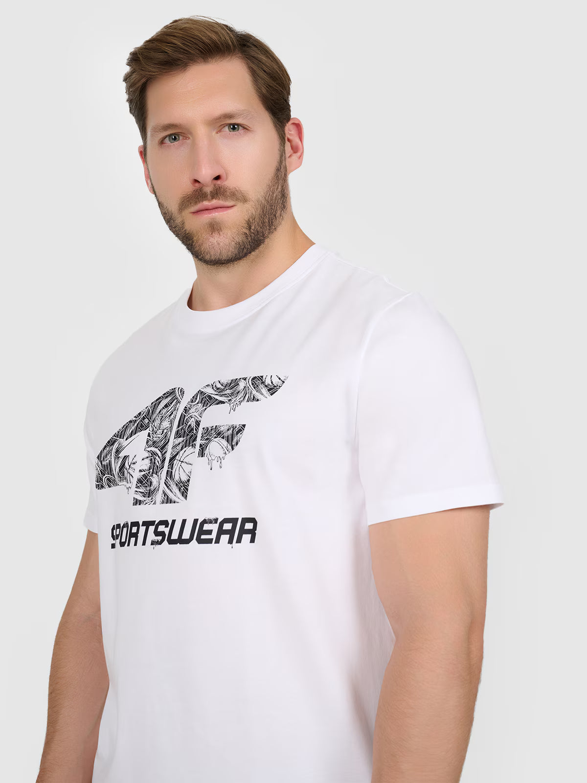 T-shirt regular z nadrukiem męski