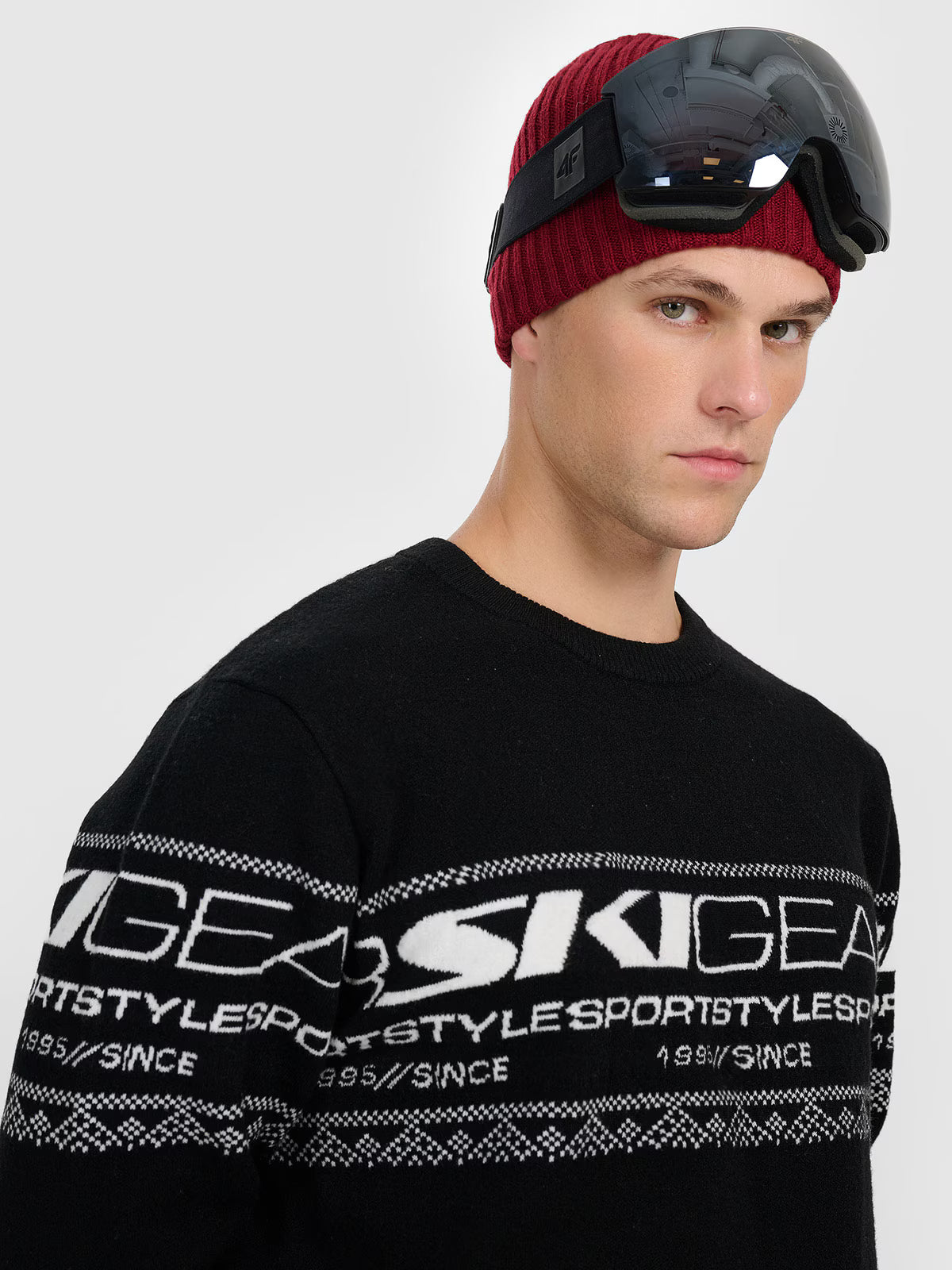 Sweter regular z wełną męski