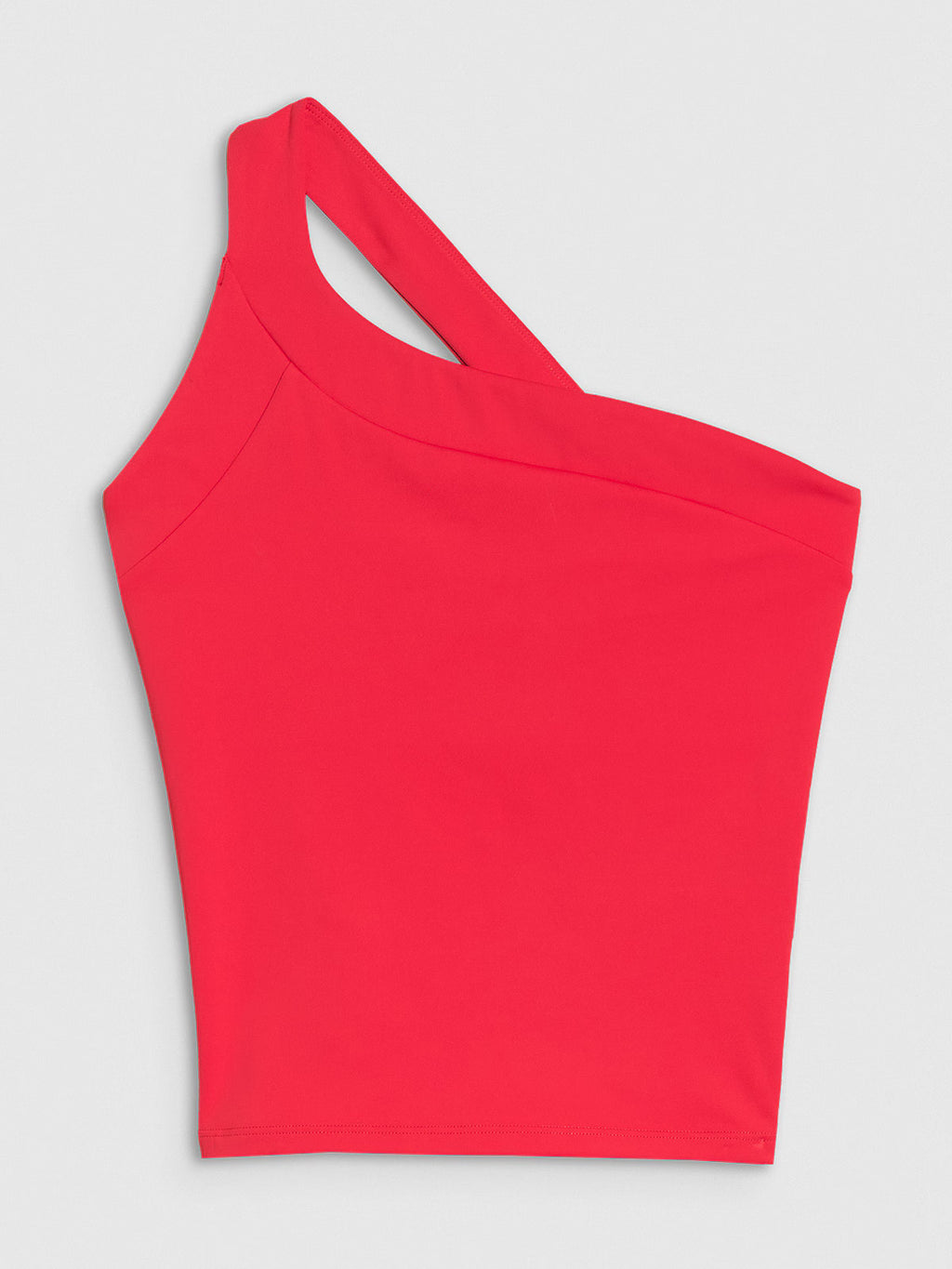 Crop-top slim z asymetrycznym ramiączkiem damski