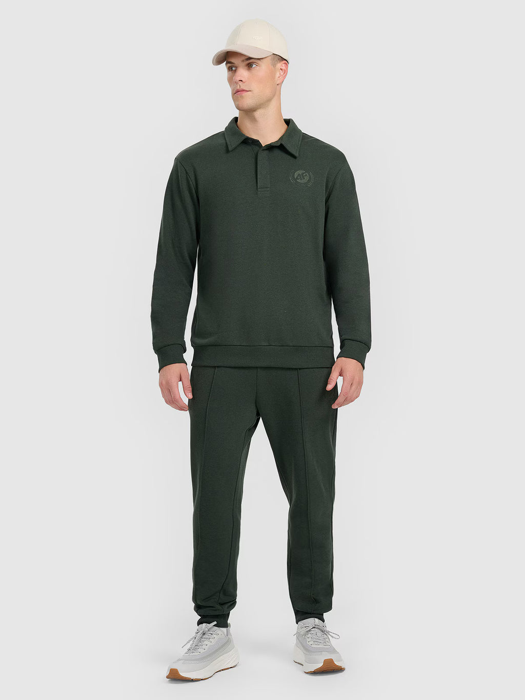 Bluza dresowa regular z kołnierzykiem męska