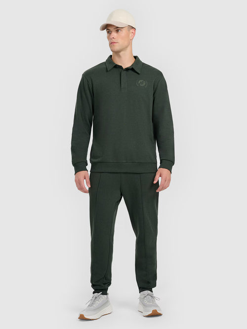 Bluza dresowa regular z kołnierzykiem męska