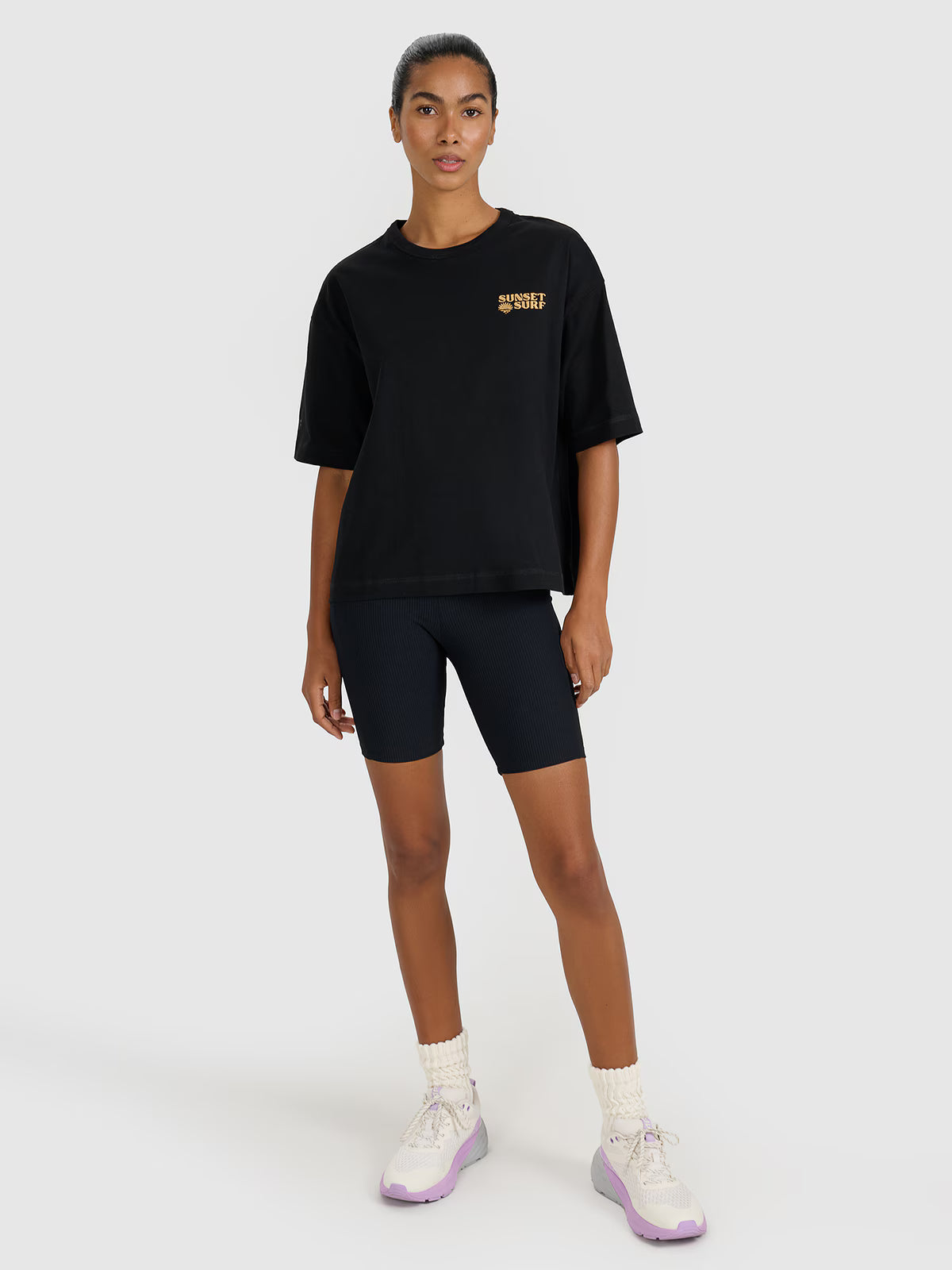 T-shirt oversize z nadrukiem damski