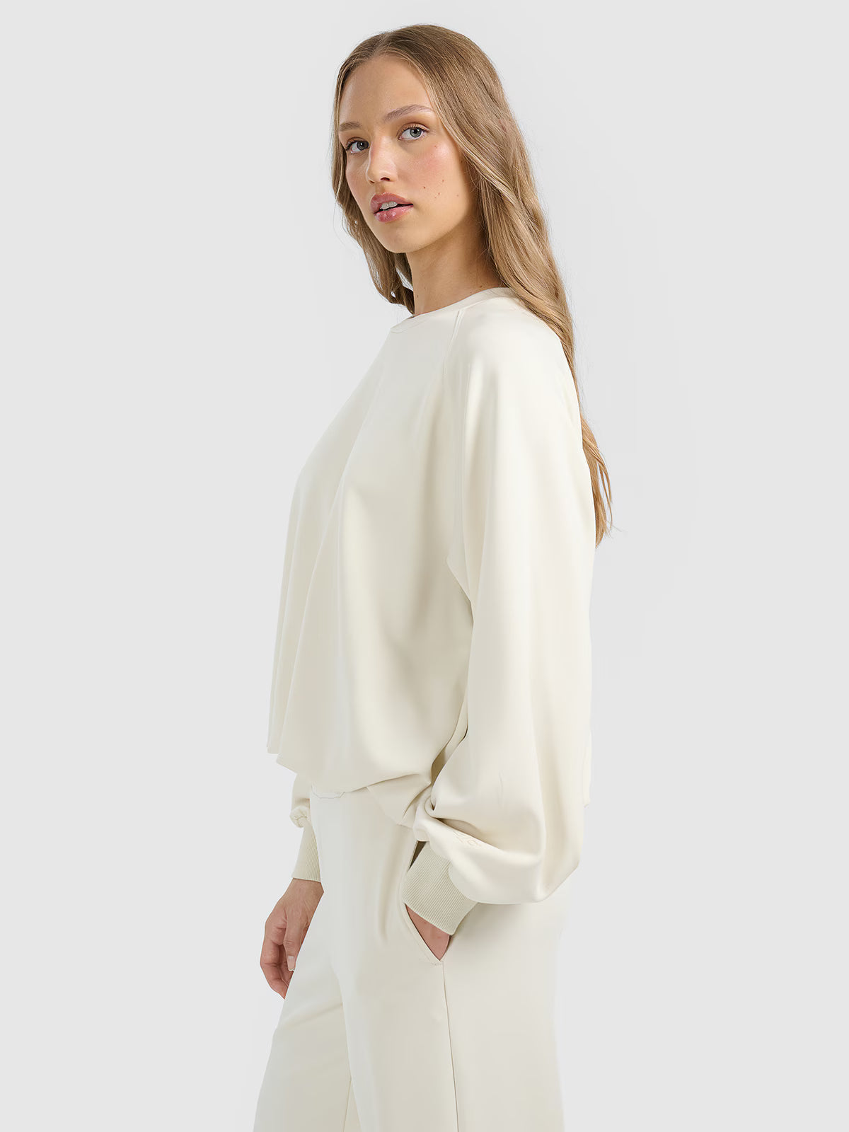Bluza dresowa nierozpinana z modalem damska
