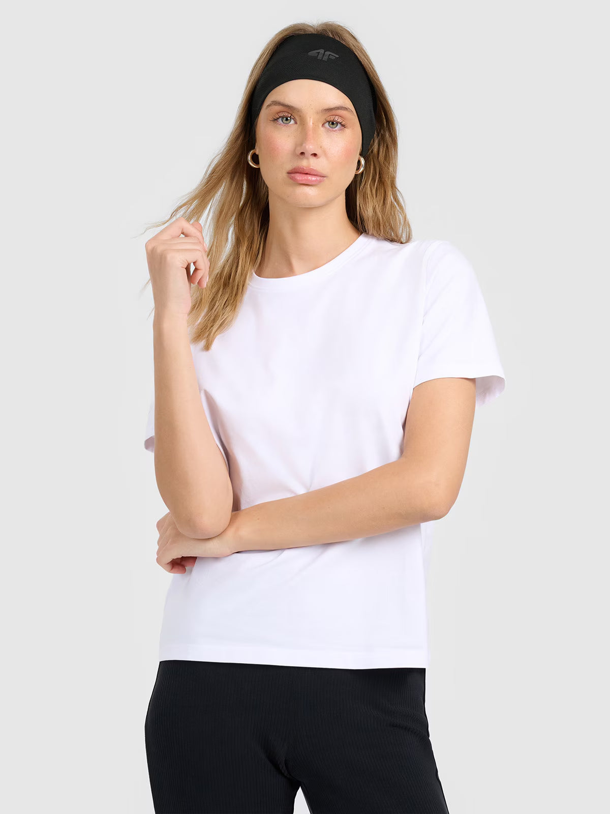 T-shirt regular gładki damski