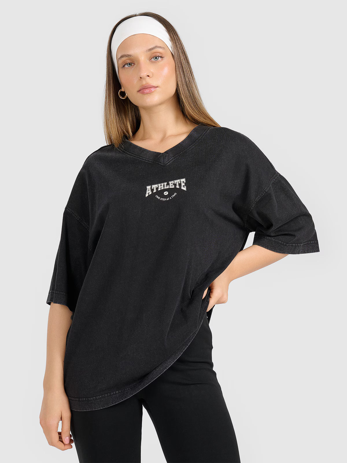T-shirt oversize z nadrukiem damski