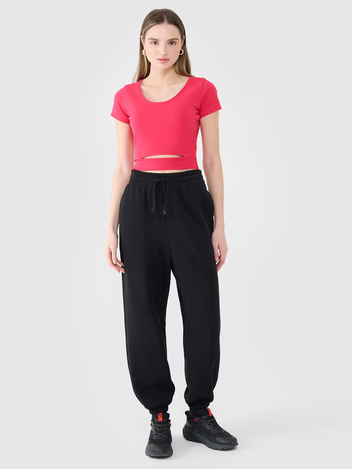 T-shirt crop top gładki damski