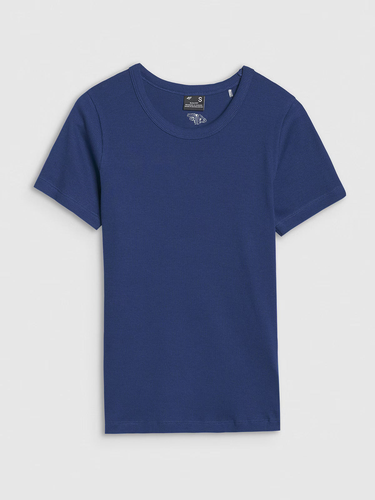 T-shirt slim z prążkowanej dzianiny damski