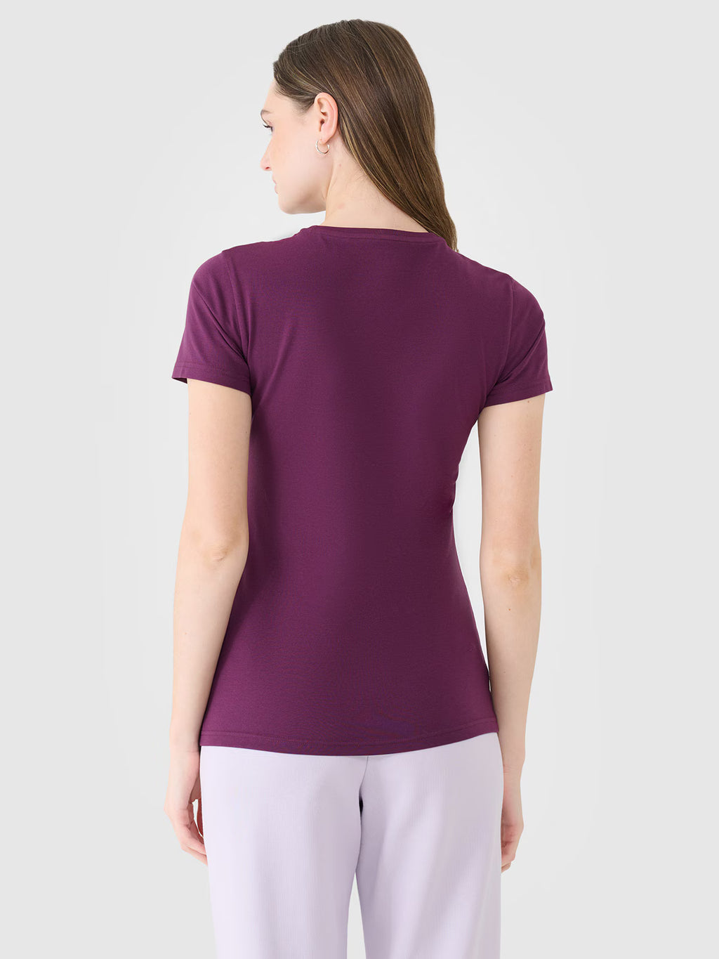 T-shirt slim gładki damski
