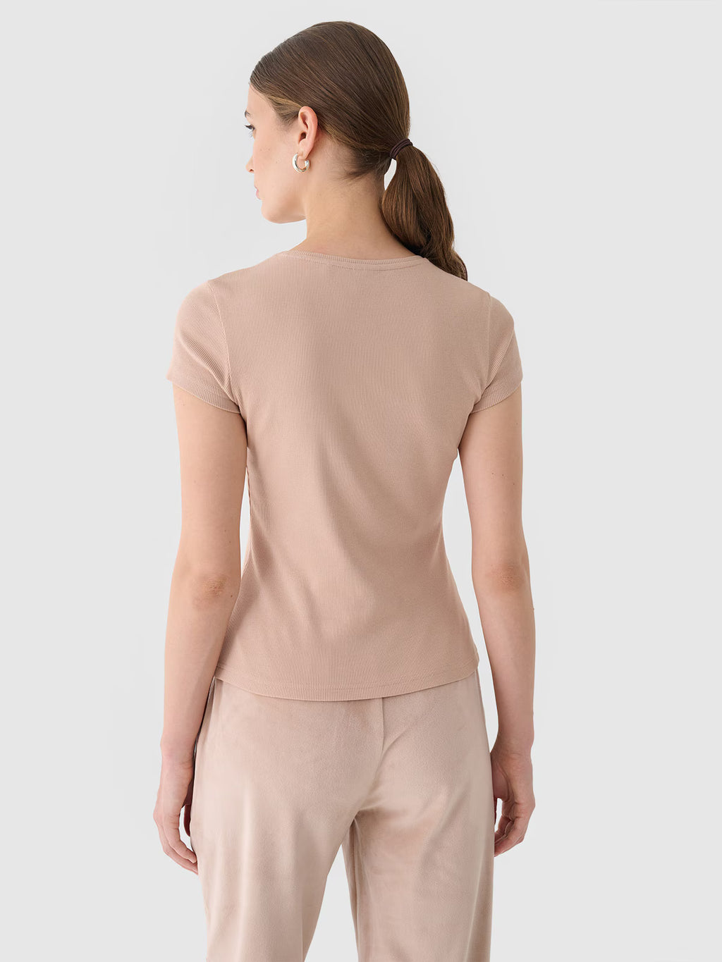 T-shirt slim gładki damski