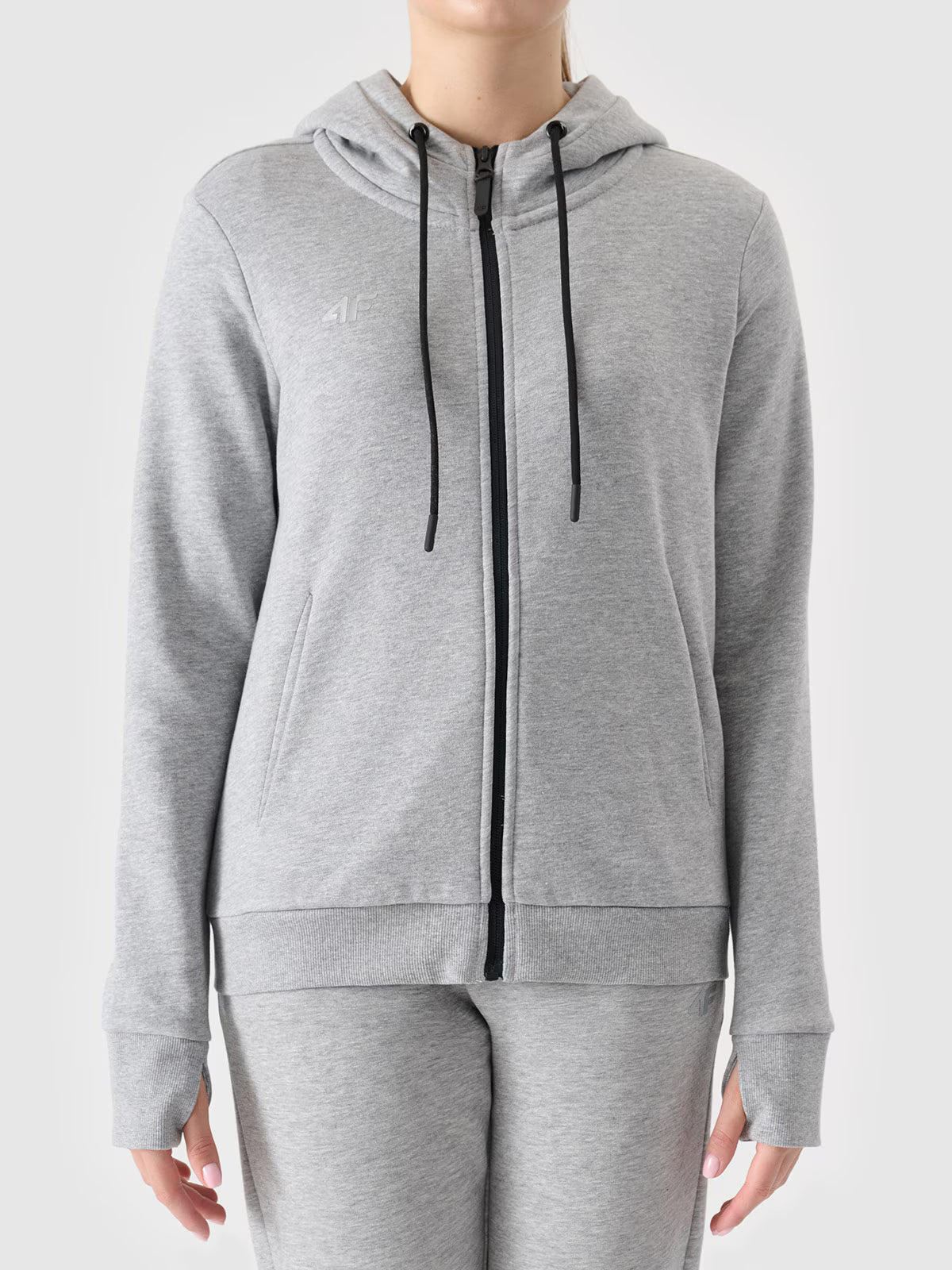 Bluza dresowa rozpinana z kapturem damska