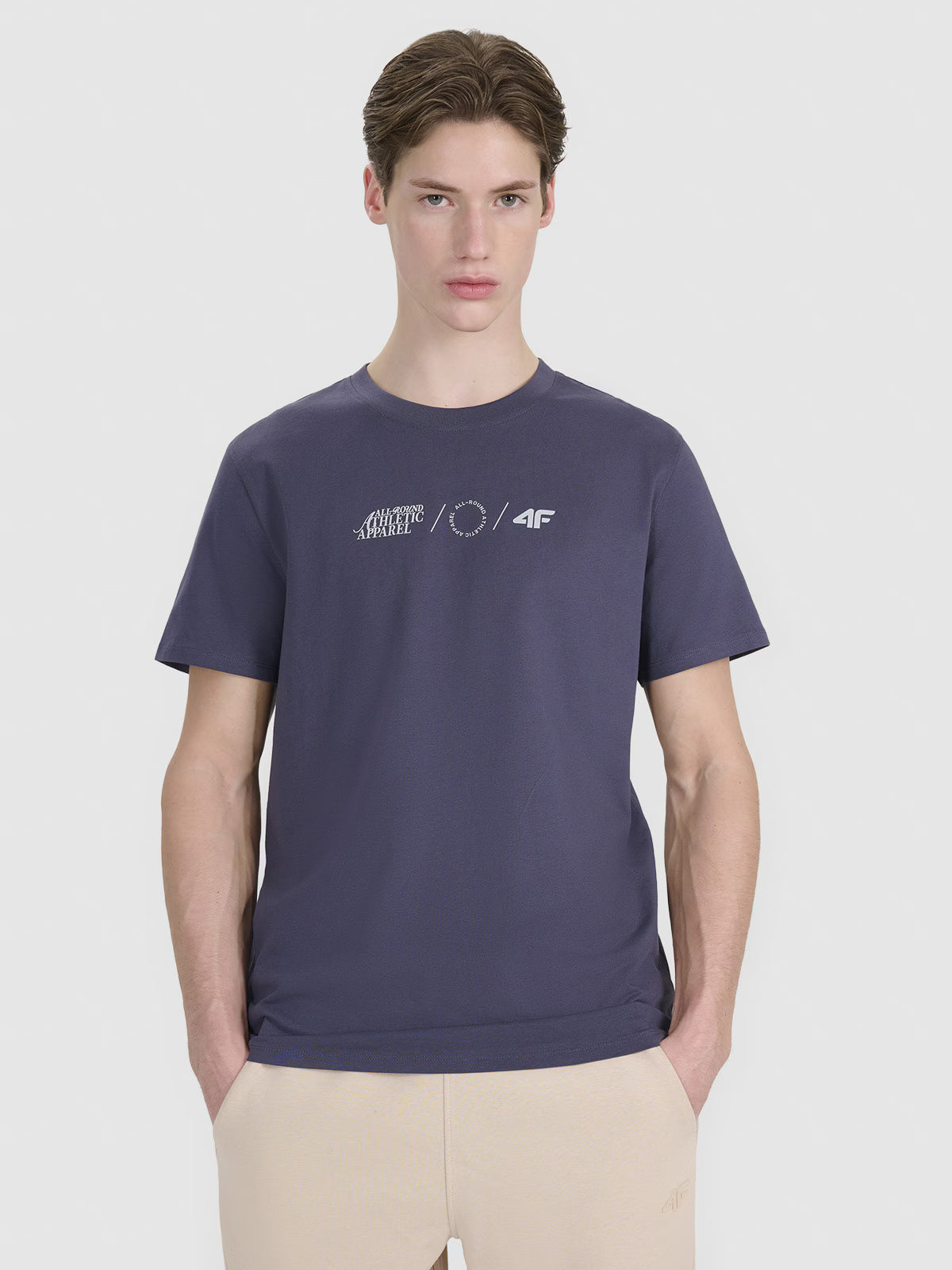 T-shirt regular z nadrukiem męski