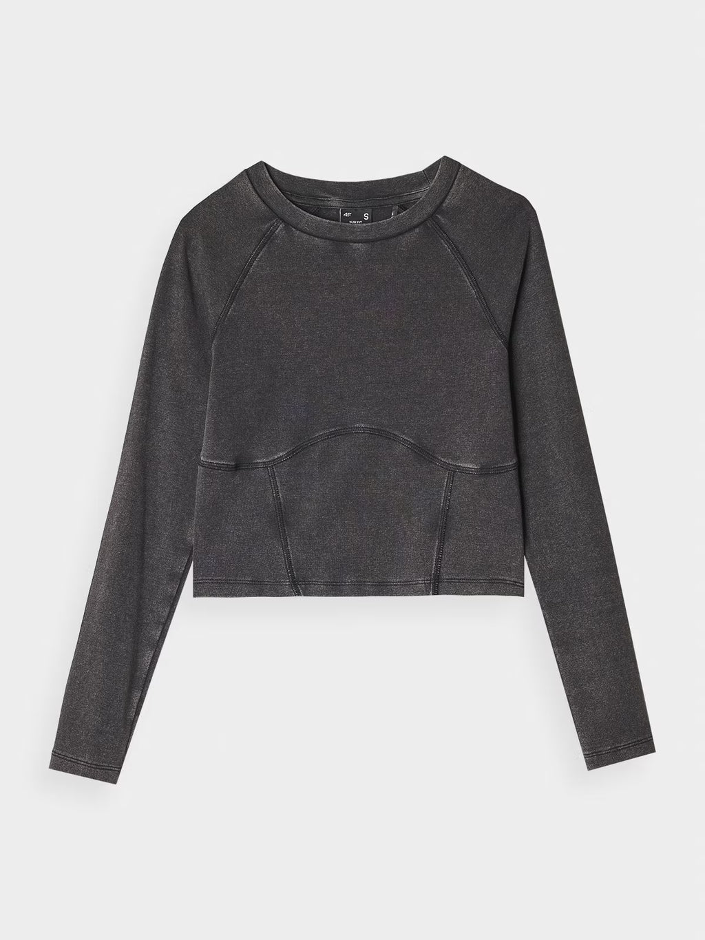 Longsleeve cropped gładki damski