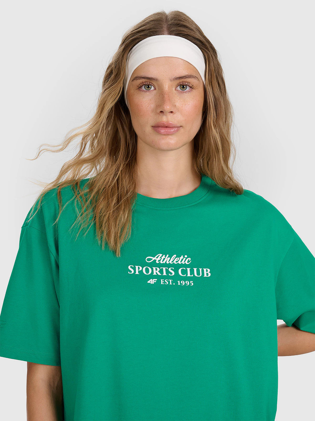 T-shirt oversize z nadrukiem damski