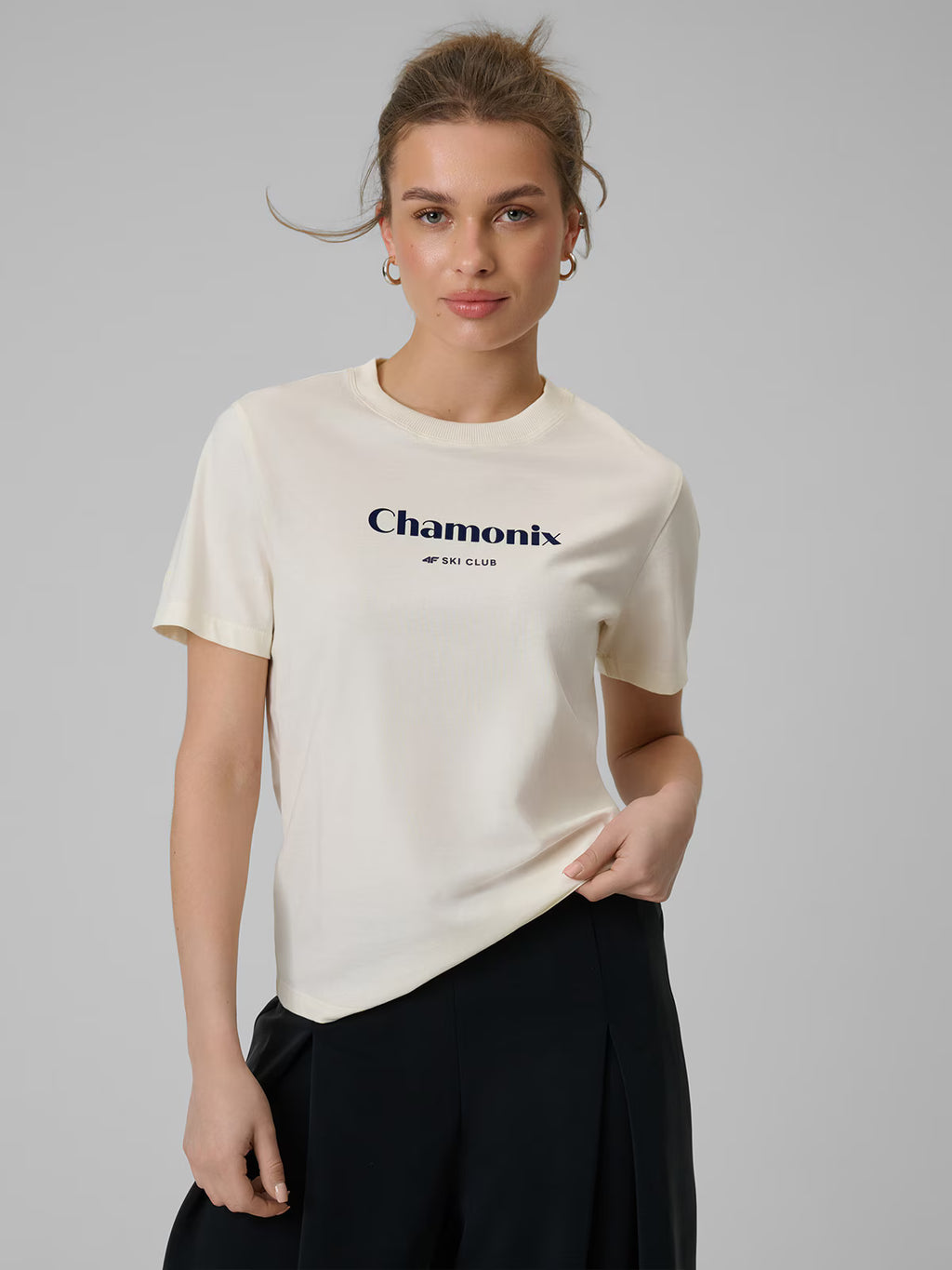 T-shirt loose z nadrukiem damski