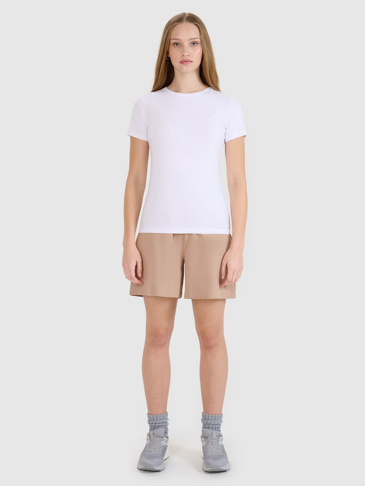 T-shirt slim gładki damski (2-pack)