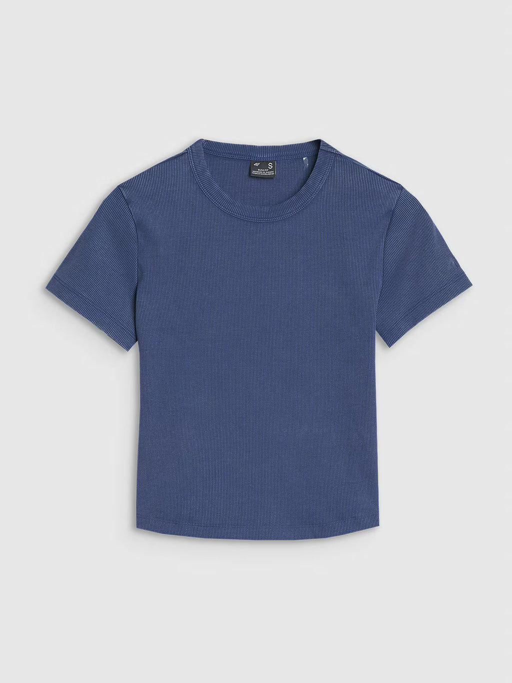 T-shirt slim z prążkowanej dzianiny damski