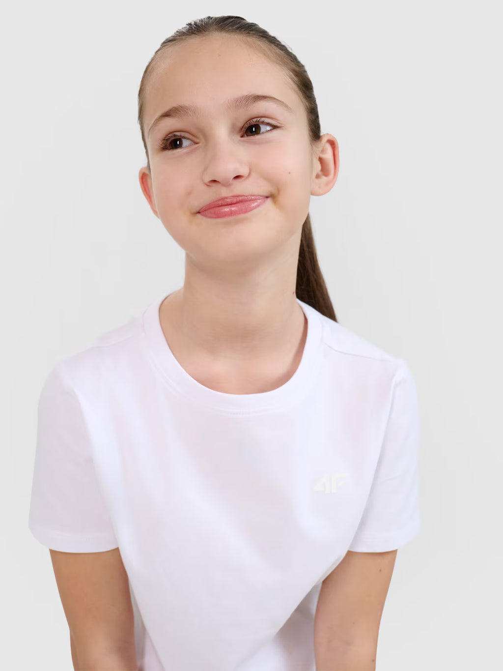 T-shirt regular gładki dziewczęcy