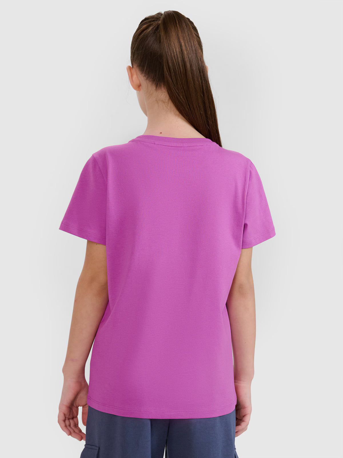 T-shirt regular gładki dziewczęcy