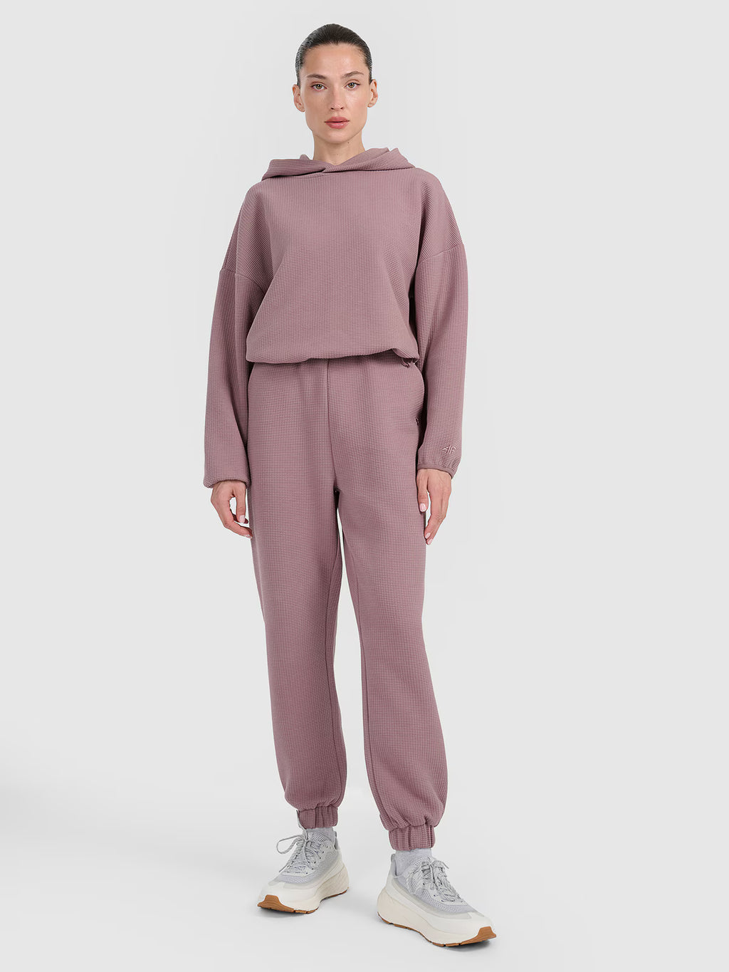 Bluza dresowa z waflowej dzianiny damska